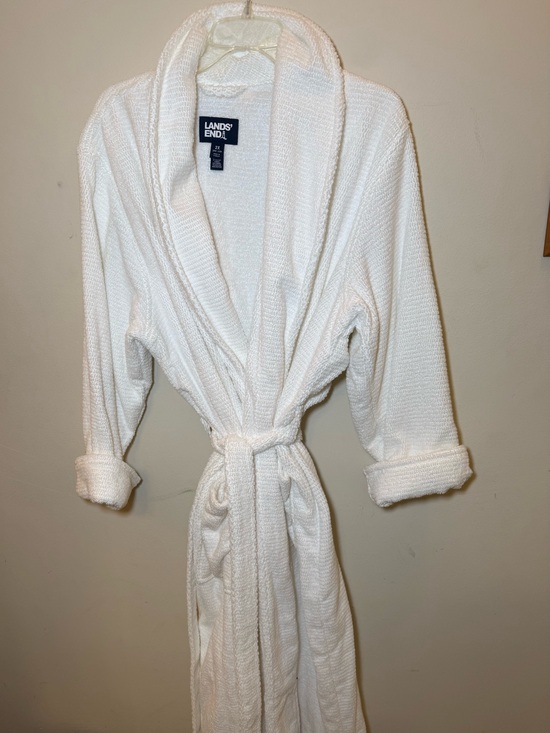 Lands' End Other - Lands End White Terry cloth Belted Robe NWOT 2X Plus Shawl Collar Classic